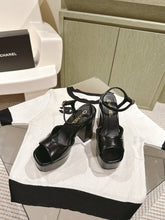 CC HIGH SANDAL BLACK CALFSKIN